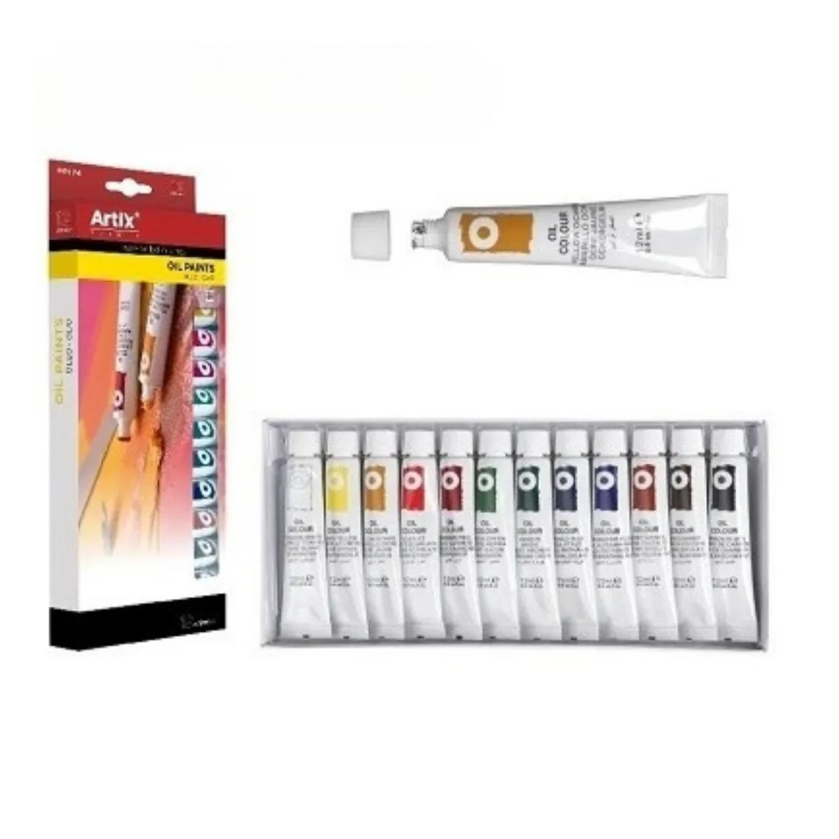 Pintura Oleo x12 Colores - 12 ml Artix