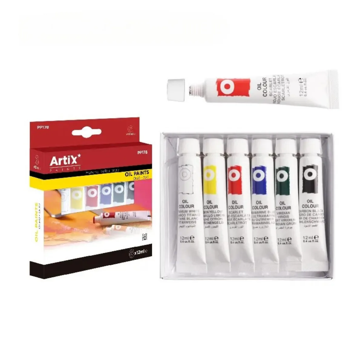 Pintura Oleo x6 Colores - 12 ml Artix