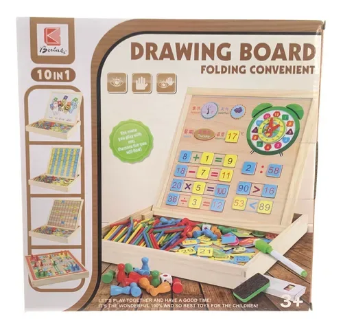 Pizarra con Juegos de Mesa 10 En 1
