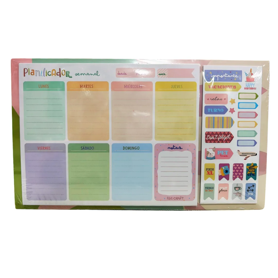 Planificador Semanal con Stickers - Ibi Craft