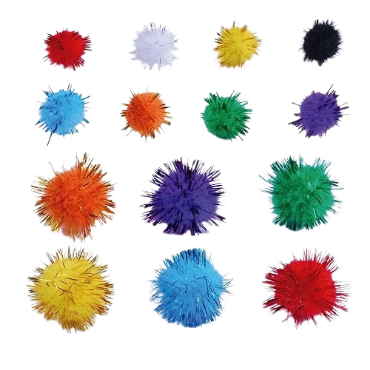Pompones Surtidos Glitter - Pack 78 unidades