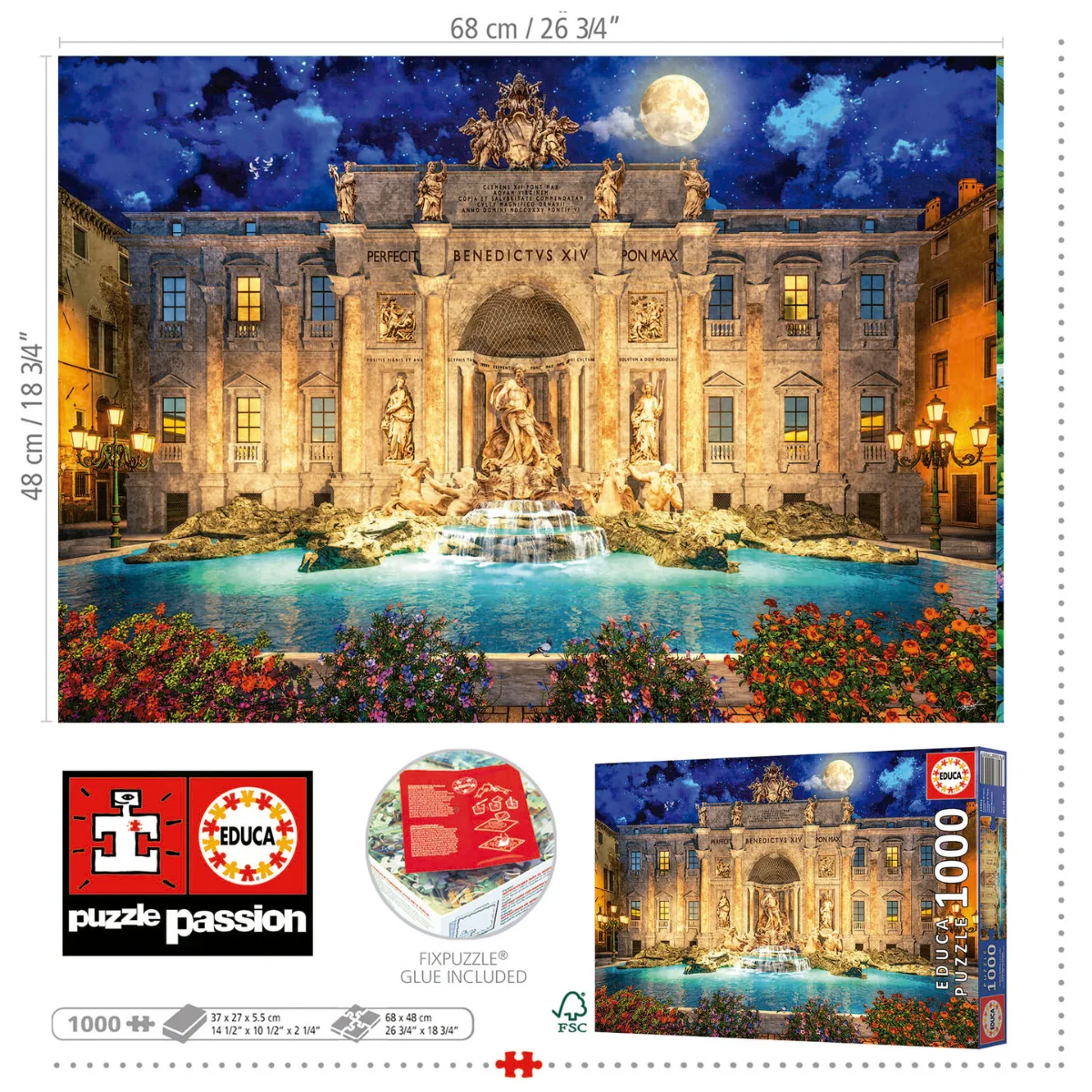 Puzzle 1000 Piezas - Fontana Di Trevi Roma 3