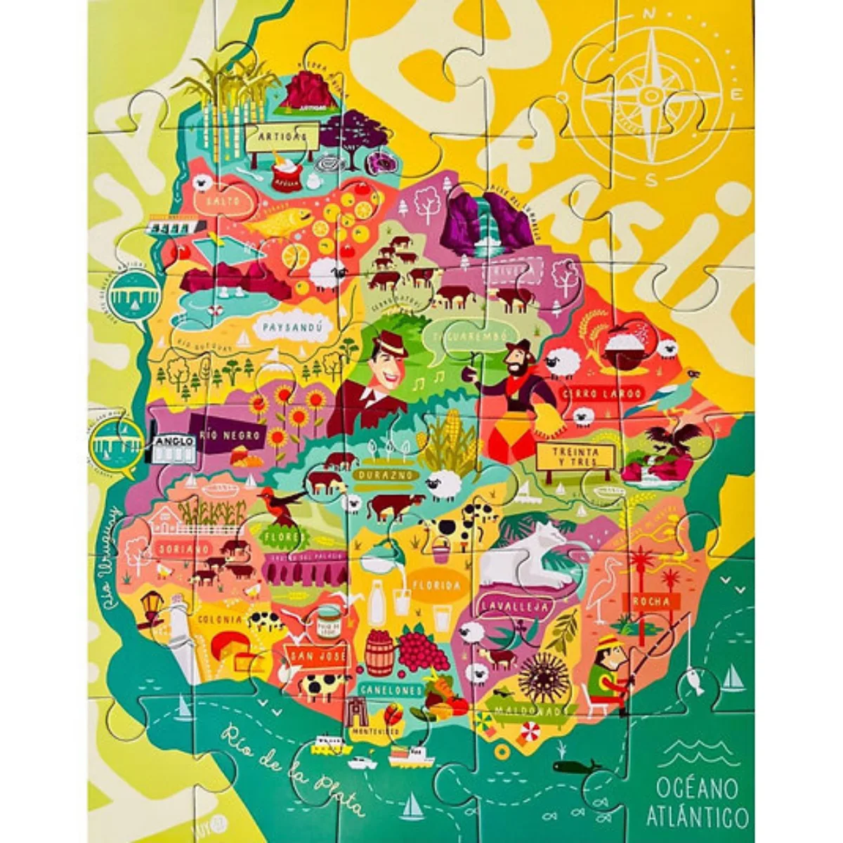 Puzzle 30 piezas Conociendo Uruguay - Pika
