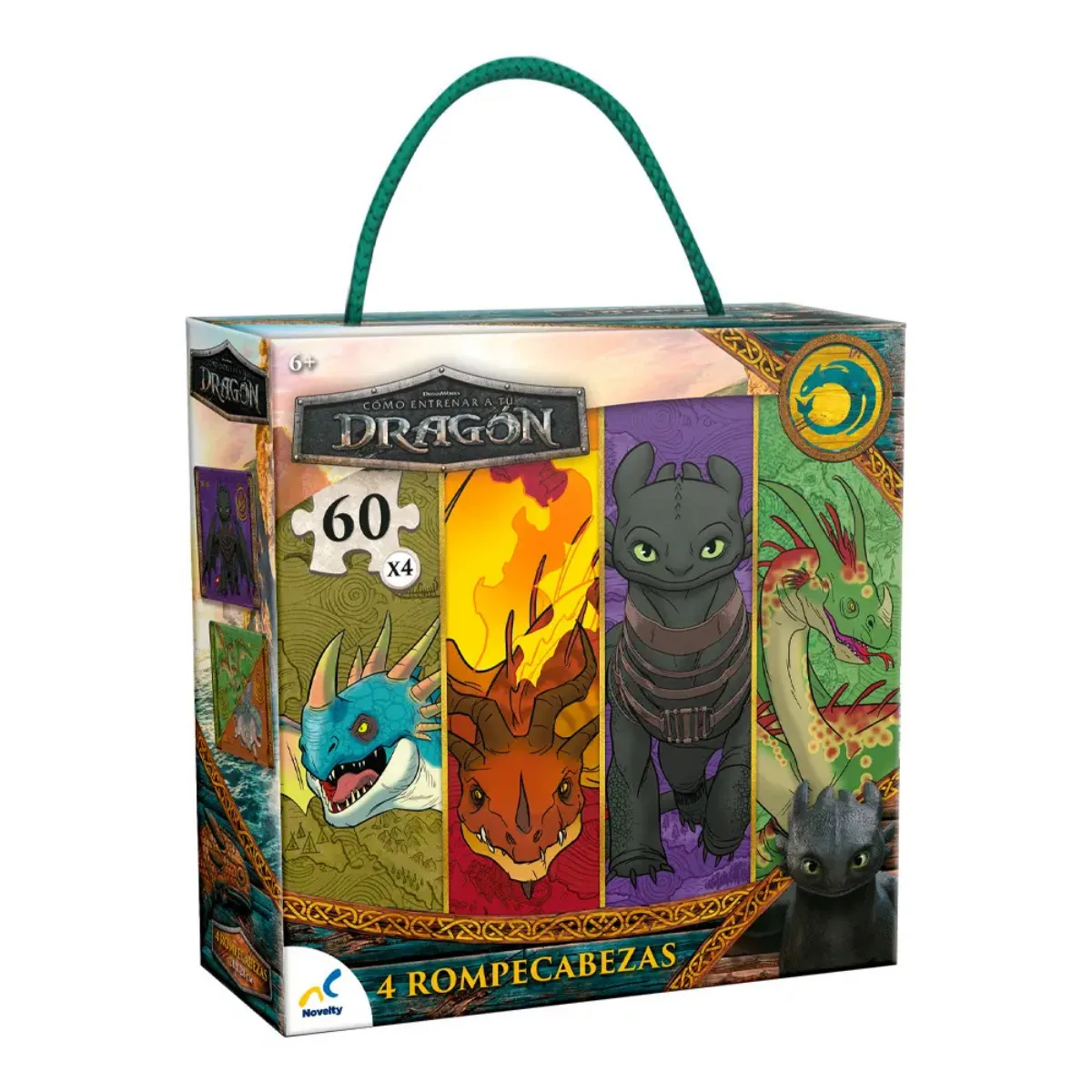 Puzzle 4 en 1 Como Entrenar a tu Dragon 60p