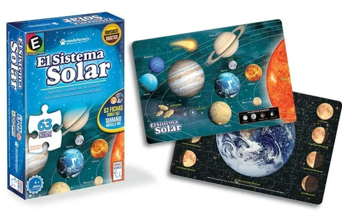 Puzzle Doble Faz Sistema Solar 63 Piezas - Ronda