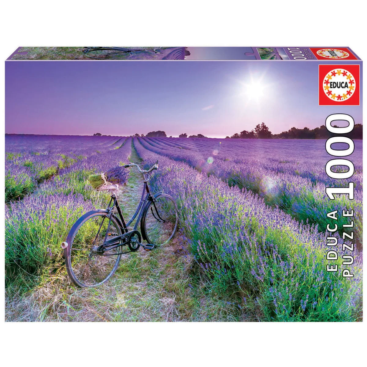 Puzzle Educa 1000 Piezas - Bicicleta en Campo de Lavanda