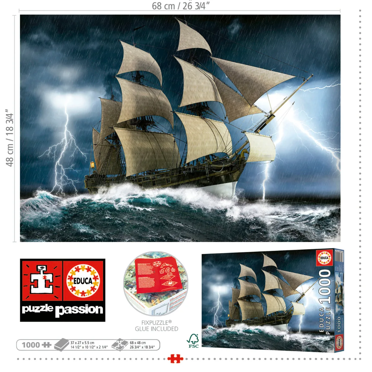 Puzzle Educa 1000 Piezas - Tormenta Perfecta 3