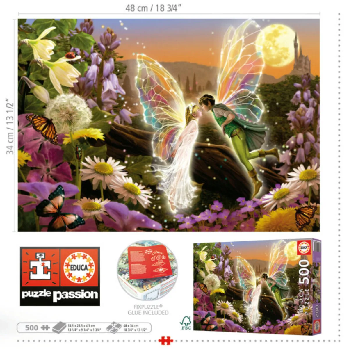 Puzzle Educa 500 Piezas - El Beso de las Hadas 3