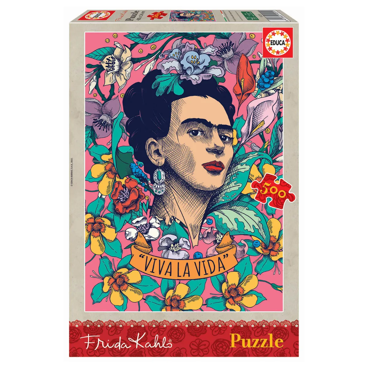 Puzzle Educa 500 Piezas - Frida Kahlo