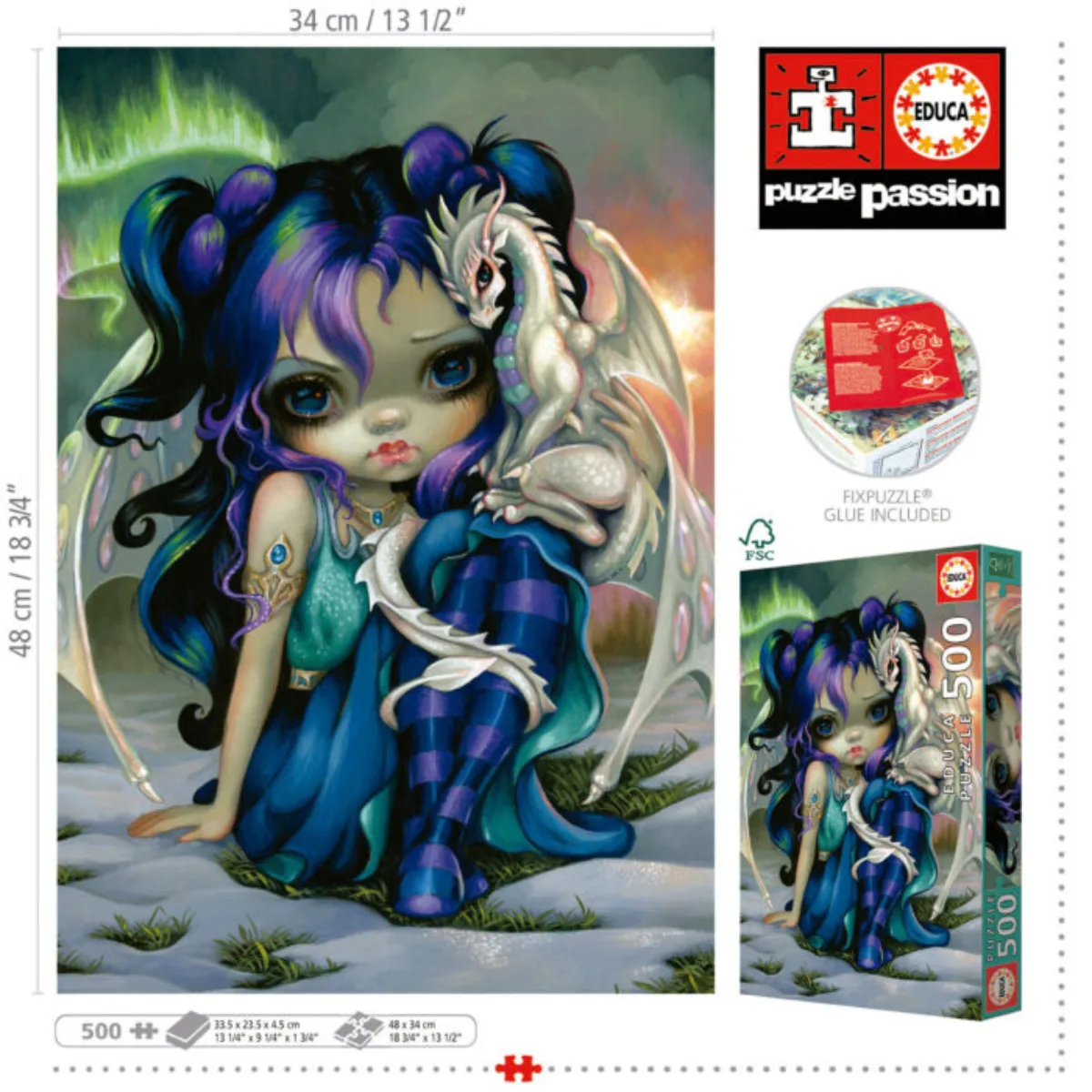 Puzzle Educa 500 Piezas - Hada del Dragon 4