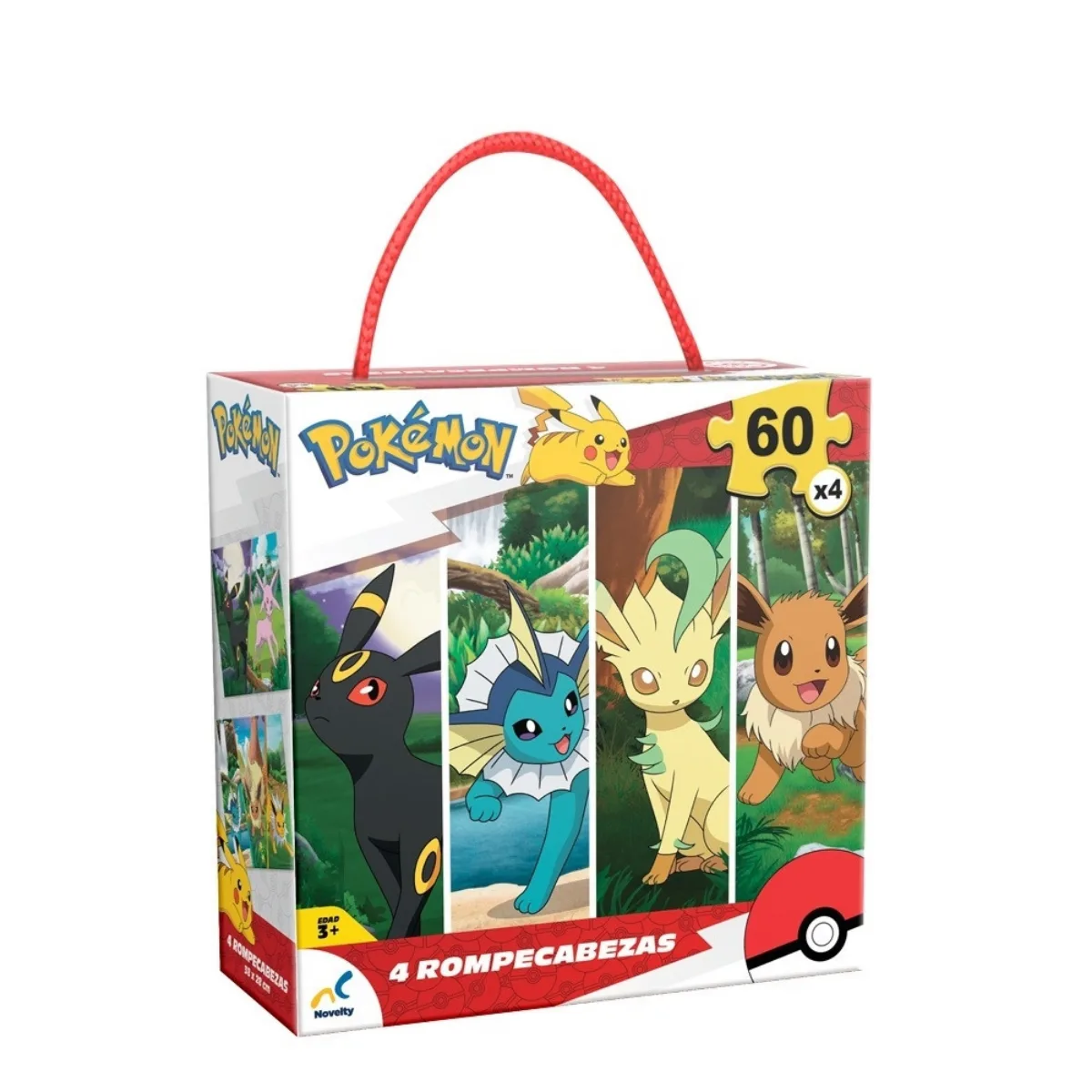 Puzzle x4 Pokemon 60 Piezas - Novelty