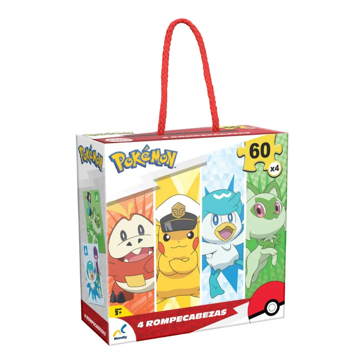 Puzzle x4 Pokemon 60 Piezas - Novelty
