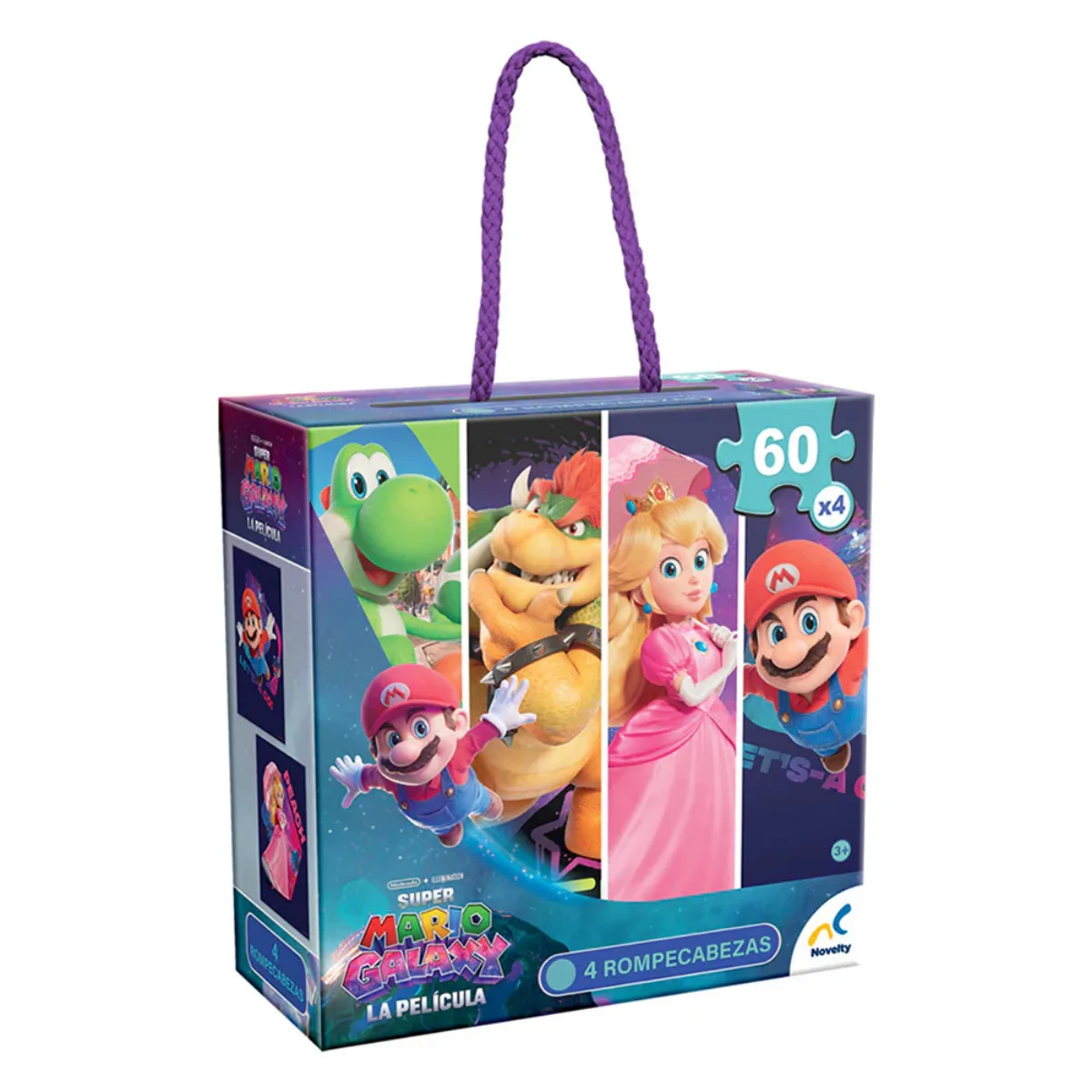 Puzzle x4 Super Mario Galaxy 60 Piezas - Novelty