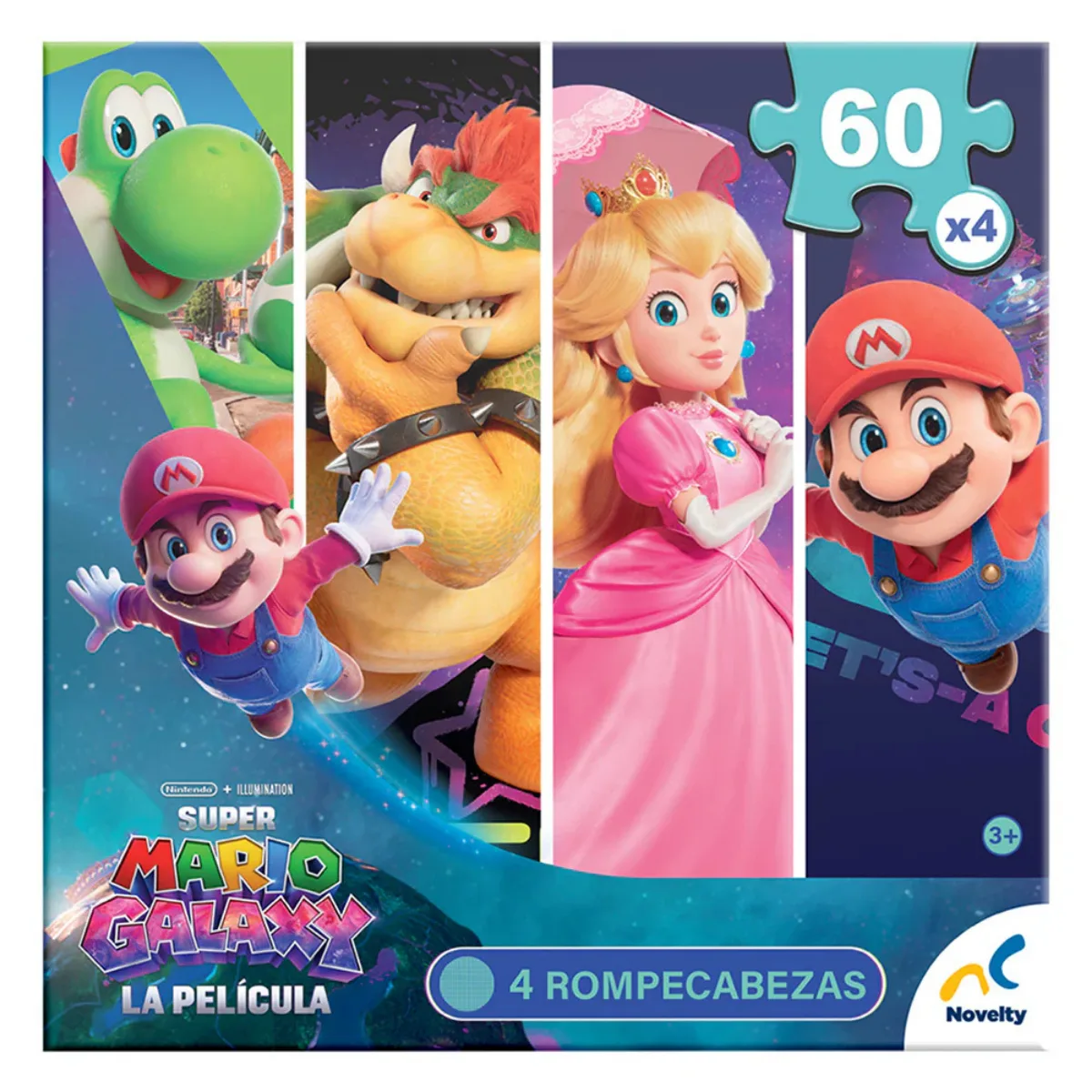 Puzzle x4 Super Mario Galaxy 60 Piezas - Novelty 3