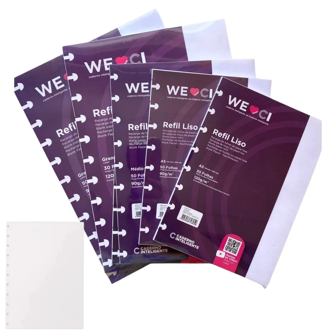 Repuesto Hojas Lisas A4 para Cuaderno Inteligente