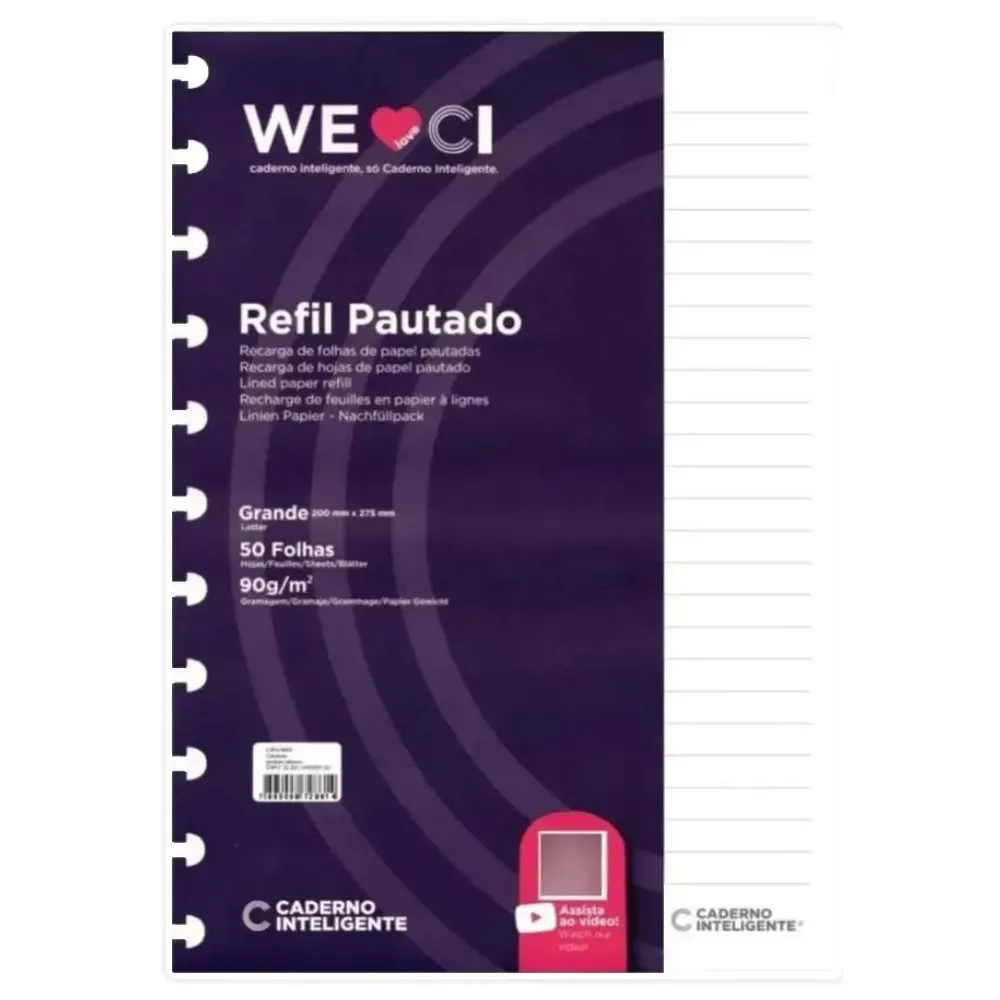 Repuesto Hojas Rayadas A4 para Cuaderno Inteligente