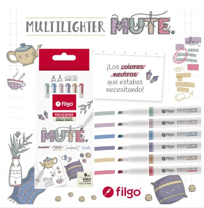 Resaltadores Doble Punta x6 Mute - Filgo 3