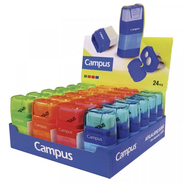 Sacapuntas con Deposito y Goma - Campus