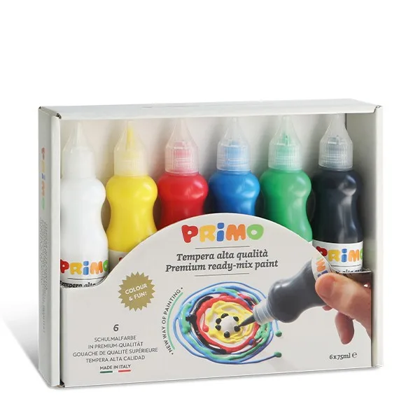 Set 6 Botellas de Tempera 75ml - Primo