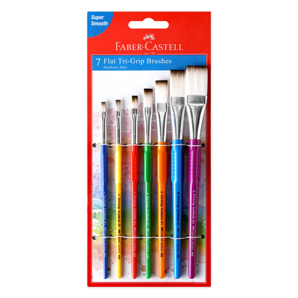Set 7 Pinceles Punta Chata - Faber Castell