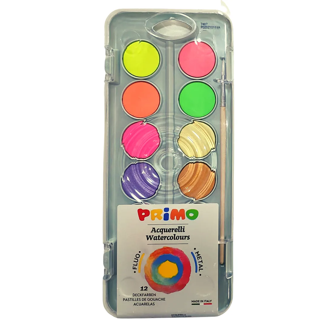 Set Acuarelas Fluo x12 - Primo