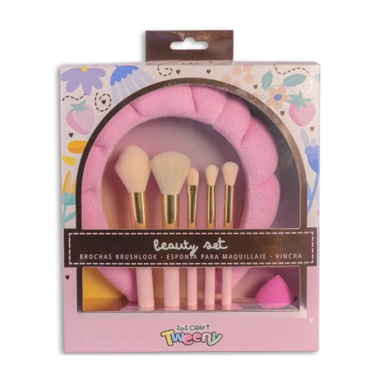 Set Brochas Maquillaje Vincha y Esponja - Ibi Craft