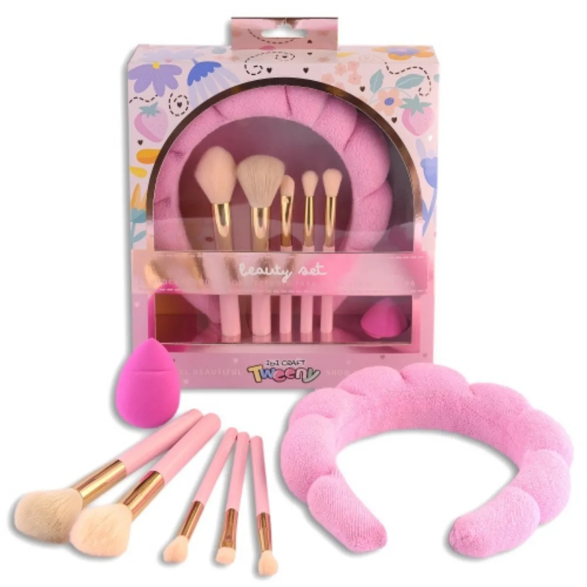 Set Brochas Maquillaje Vincha y Esponja - Ibi Craft
