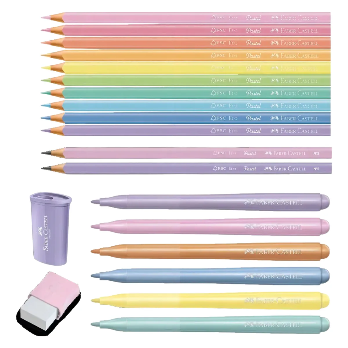 Set Marcadores y Colores Pasteles - Faber Castell