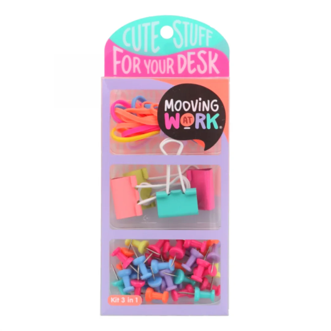 Set Oficina Banda Elastica - Pinchos - Doble Clips - Mooving