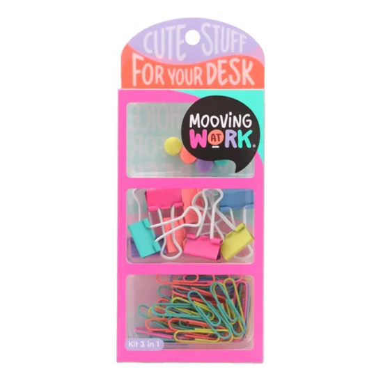 Set Oficina Imanes - Clips - Doble Clips Manito