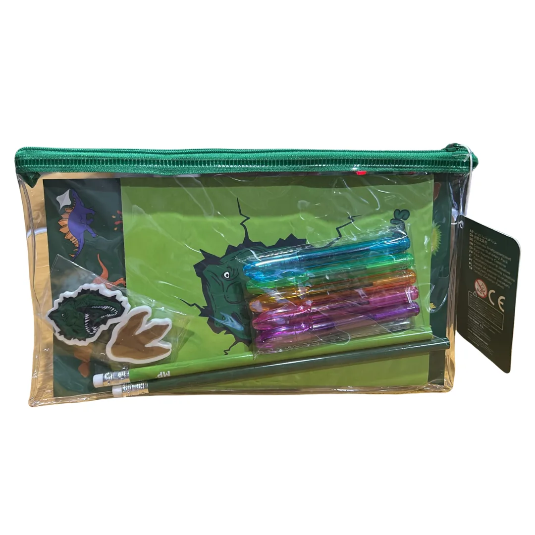 Set Papeleria con Stickers - Dinosaurios 3