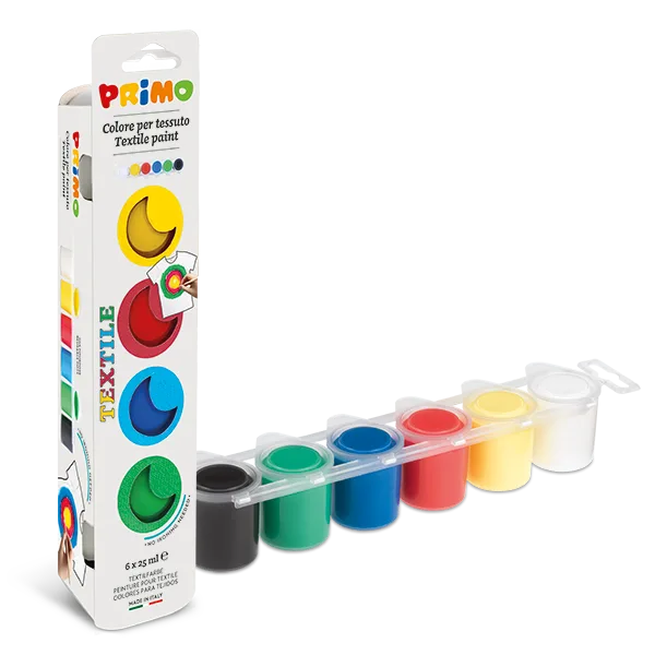 Set Pintura Acrilica Textile x6 Colores - Primo