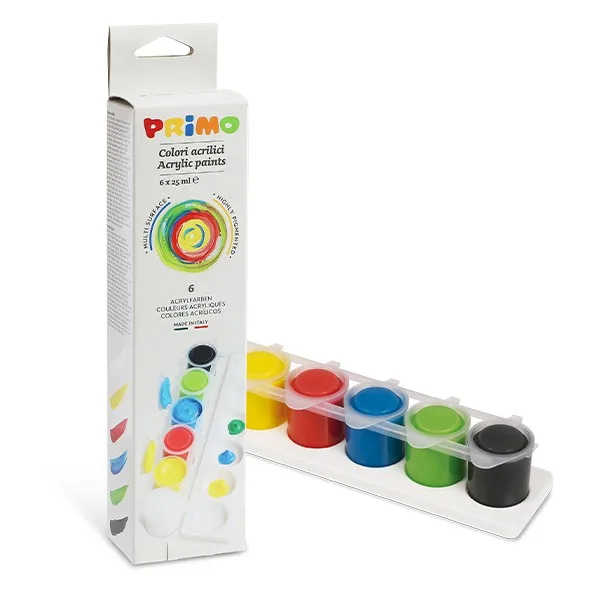 Set Pintura Acrilica x6 Colores - Primo