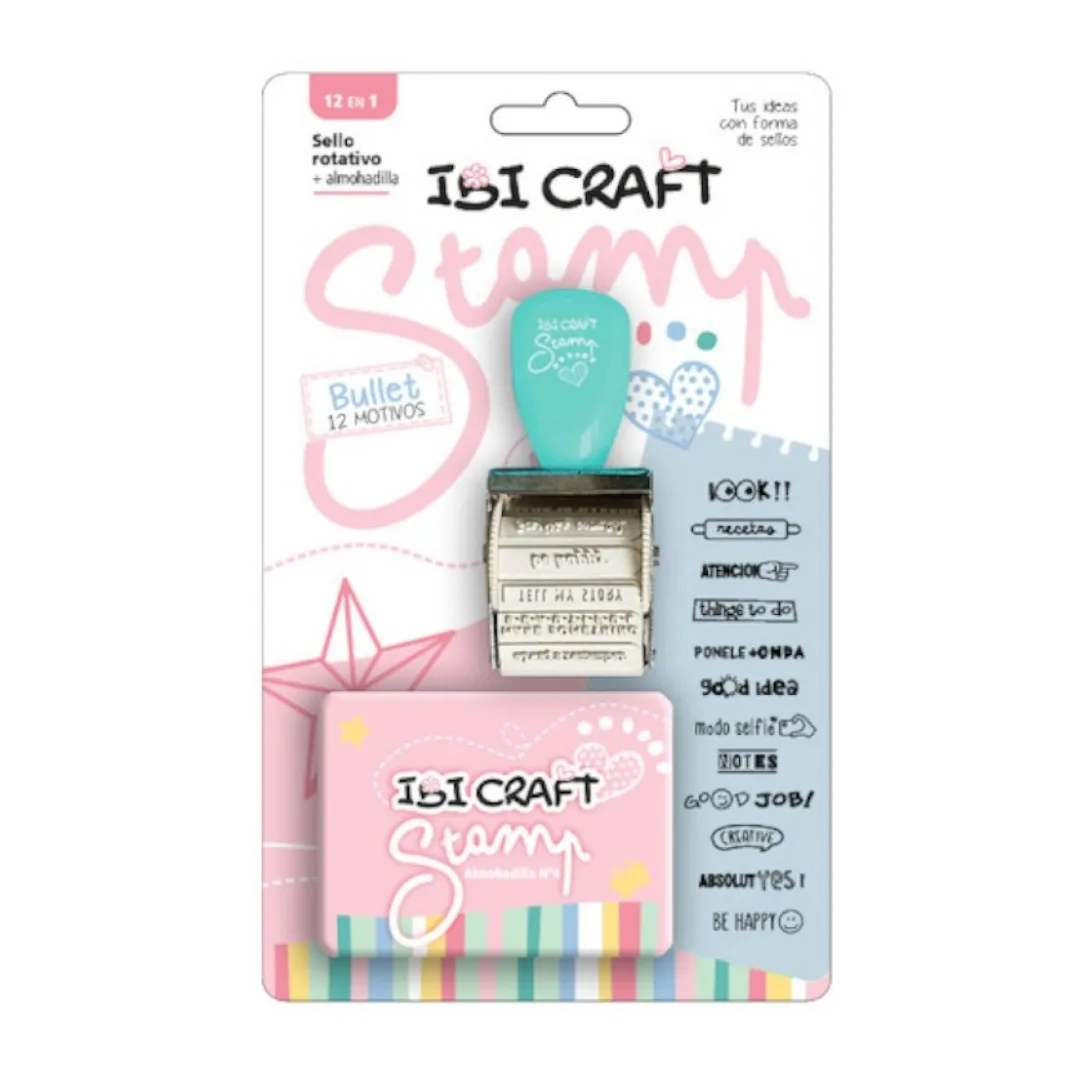 Set Sello Rotativo con Almohadilla Bullet - Ibi Craft