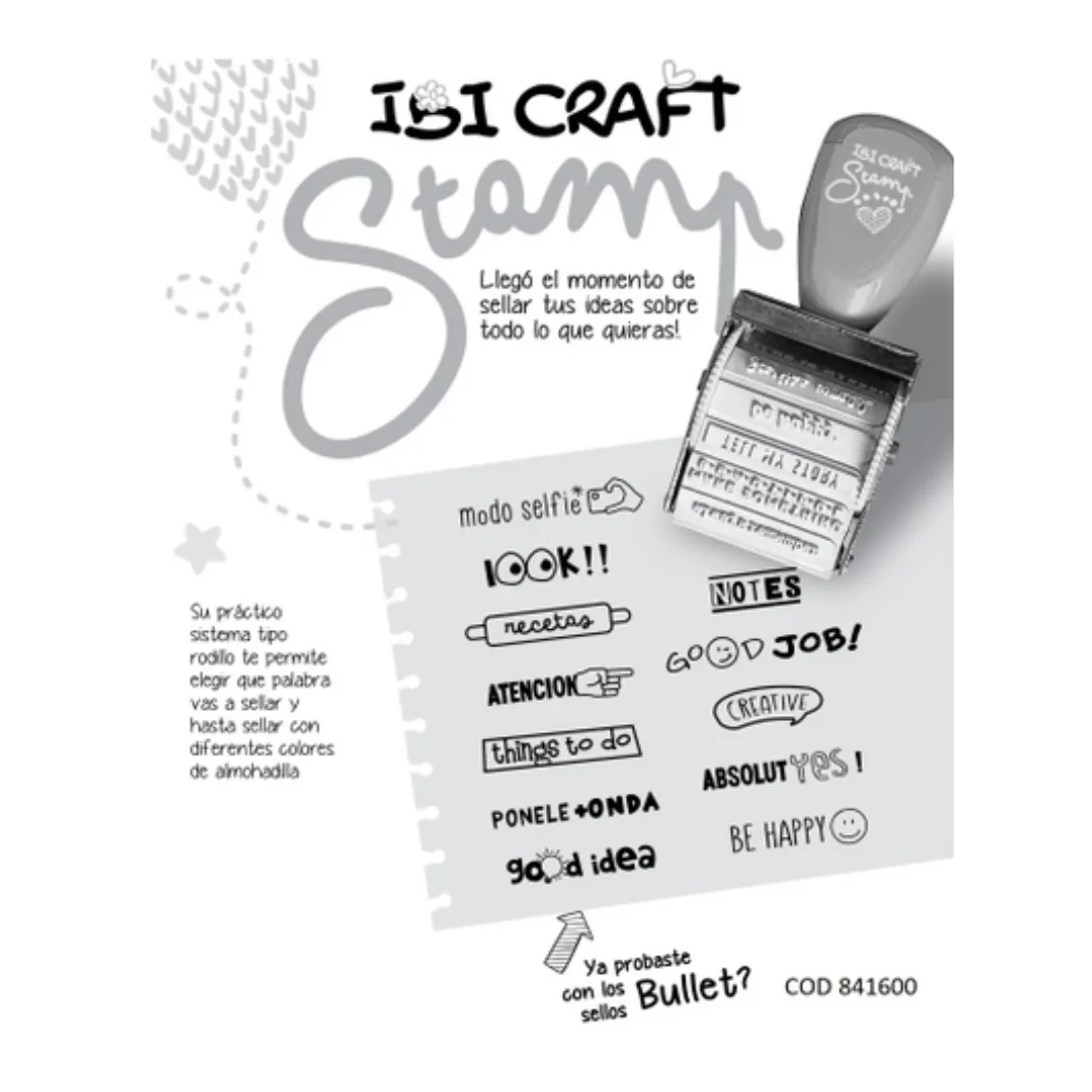 Set Sello Rotativo con Almohadilla Bullet - Ibi Craft