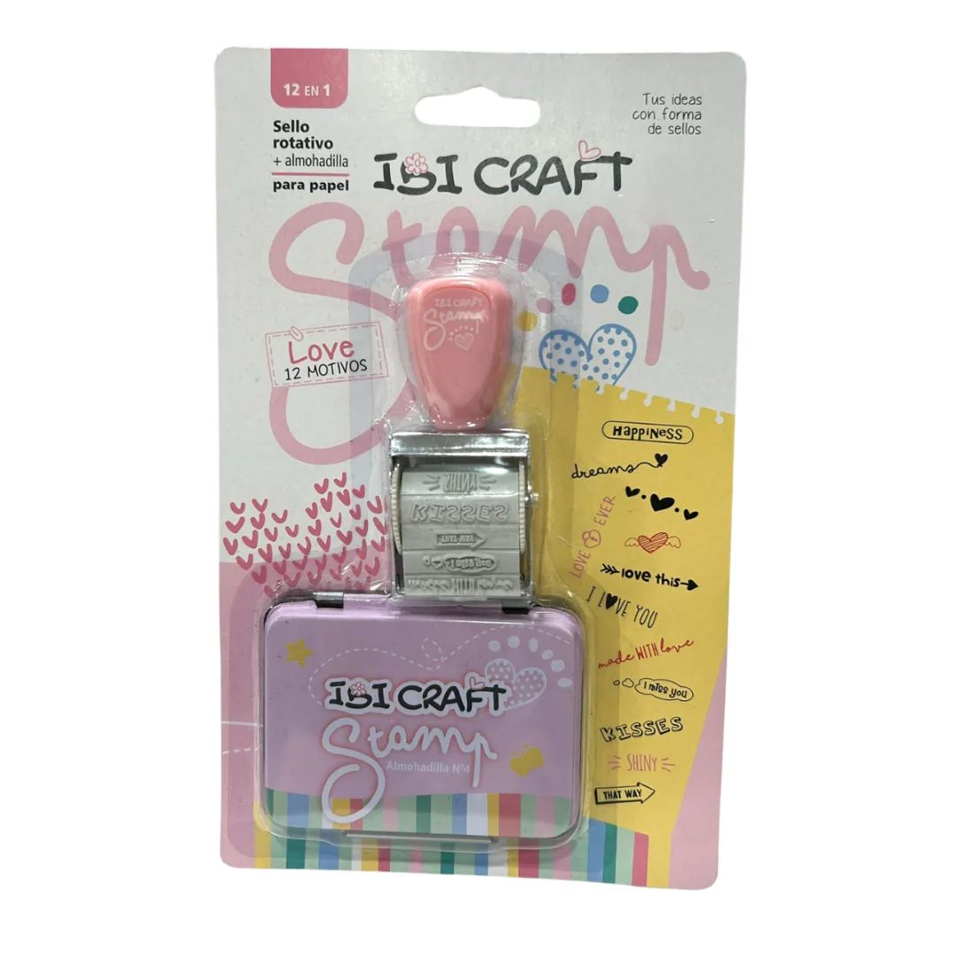Set Sello Rotativo con Almohadilla Love - Ibi Craft