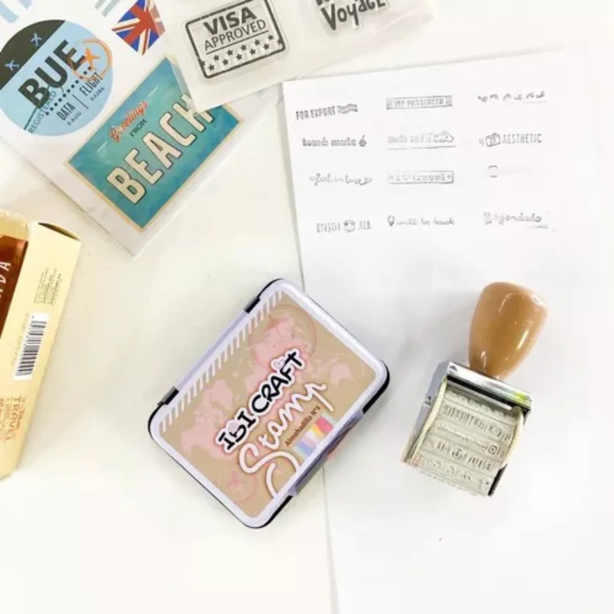 Set Sello Rotativo con Almohadilla Travel - Ibi Craft