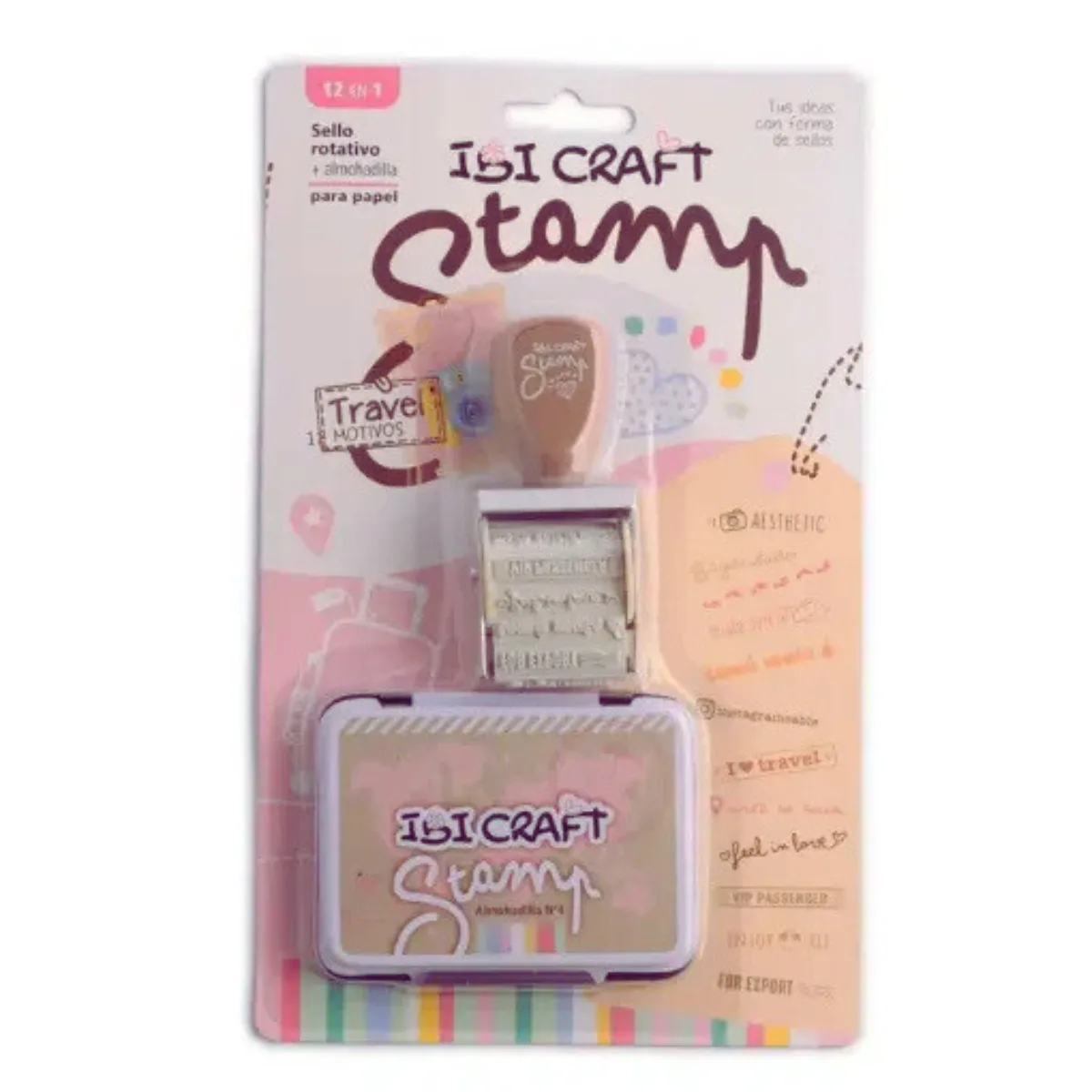 Set Sello Rotativo con Almohadilla Travel - Ibi Craft
