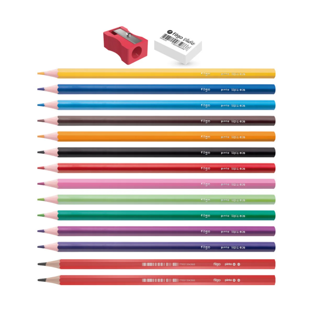 Set x12 Lapices de Colores + 2HB + Goma + Sacapuntas - Gamer
