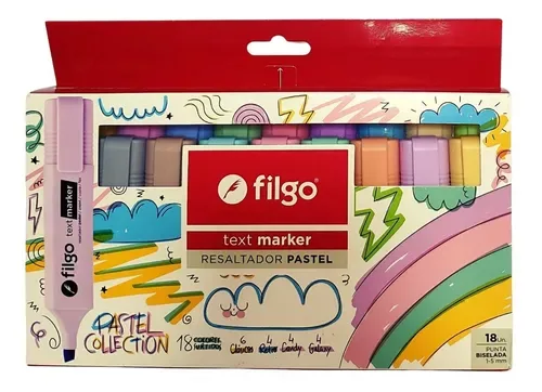 Set x18 Resaltadores Pasteles - Filgo