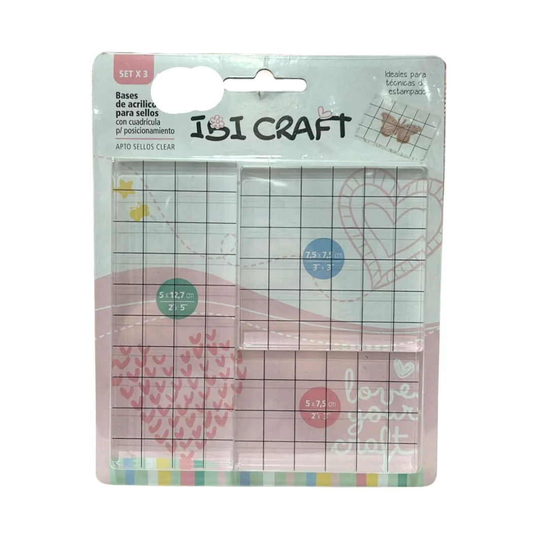 Set x3 Bases de Acrilico para sellos - Ibi Craft