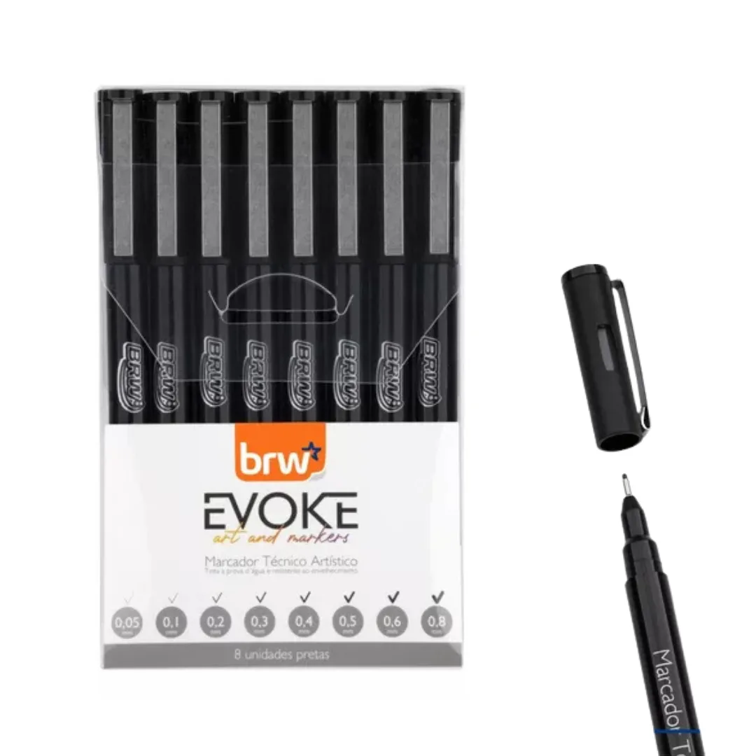 Set x8 Fibras - Marcadores Artistico BRW