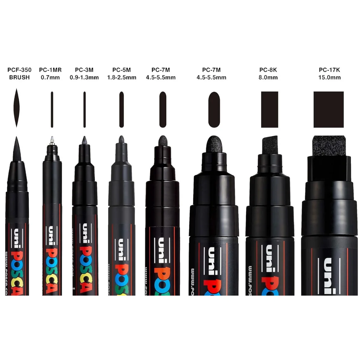Set x8 Marcadores Negros - Posca