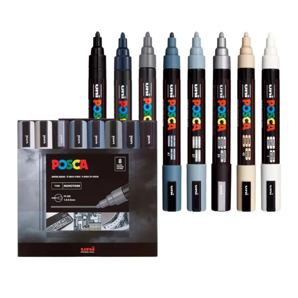 Set x8 Marcadores Neutros - Posca