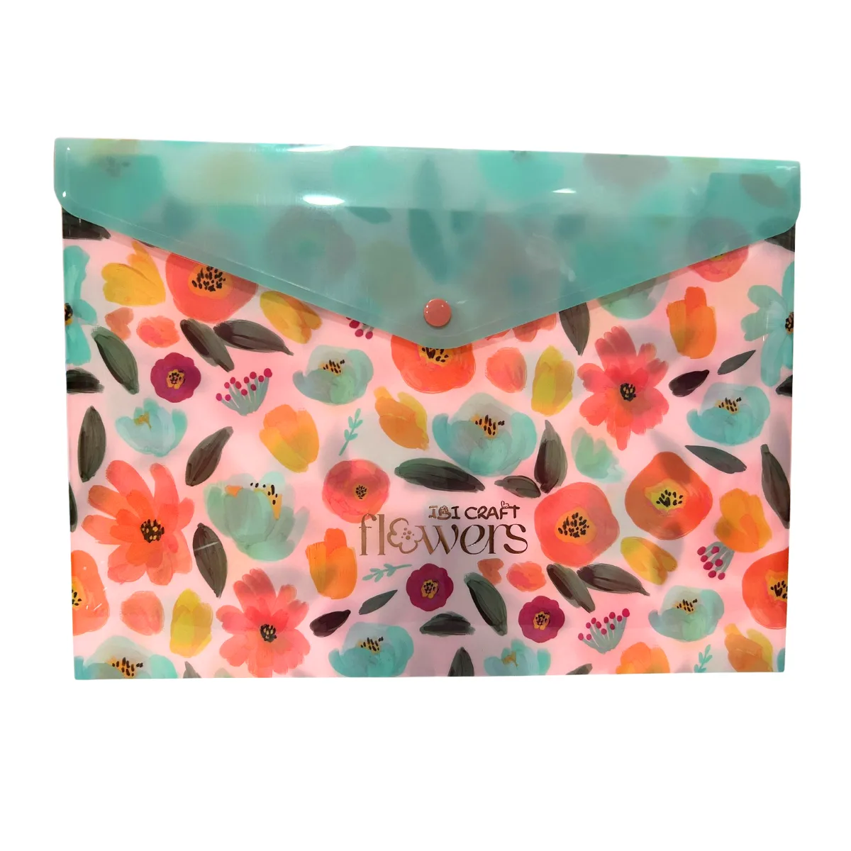 Sobre Plastico con broche A4 Flowers - Ibi Craft