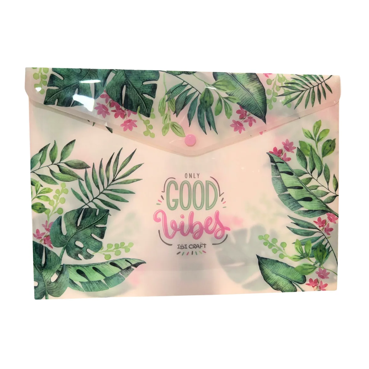Sobre Plastico con broche A4 Good Vibes - Ibi Craft