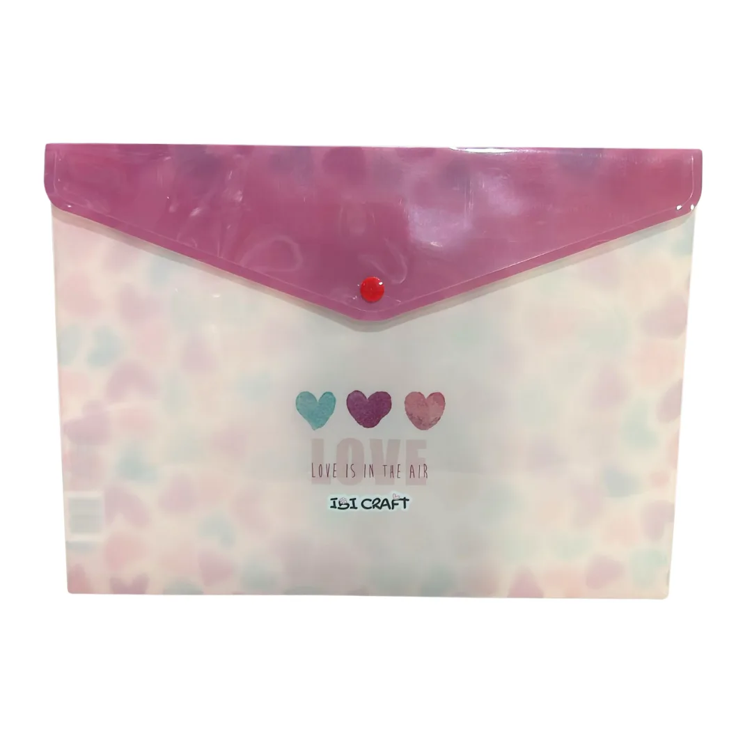 Sobre Plastico con broche A4 Love - Ibi Craft
