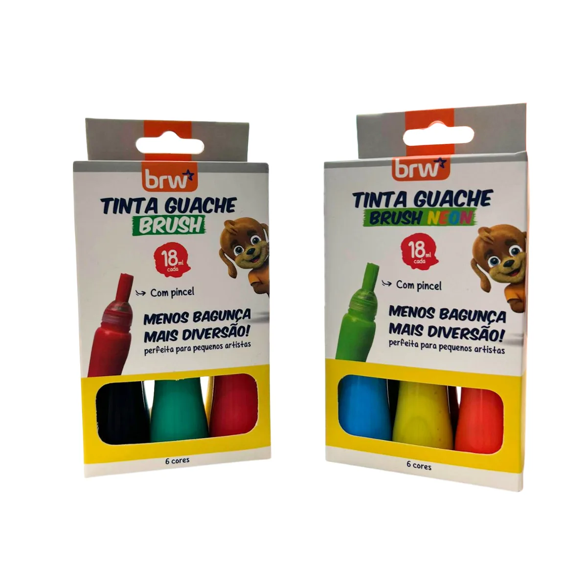 Tempera en Pincel x6 Colores - BRW