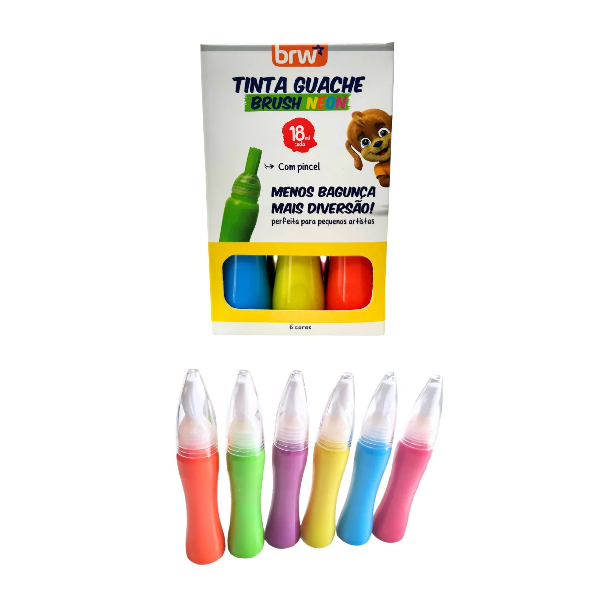 Tempera en Pincel x6 Colores - BRW