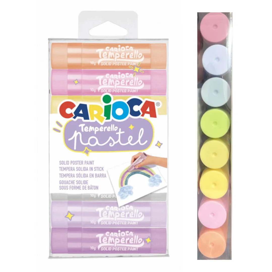 Tempera Solida Pasteles x8 - Carioca